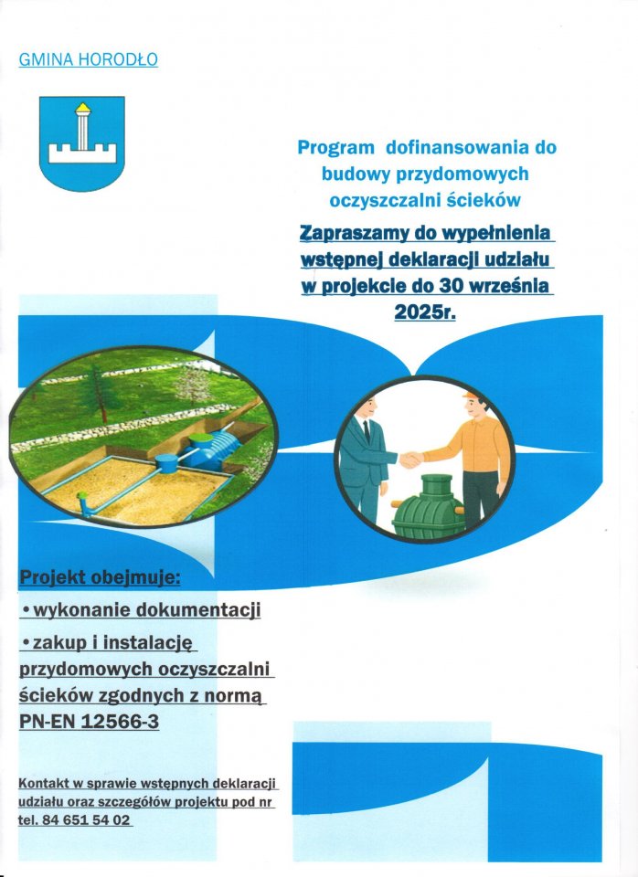 Składanie wstępnych deklaracji - dofinansowanie budowy przydomowych oczyszczalni ścieków