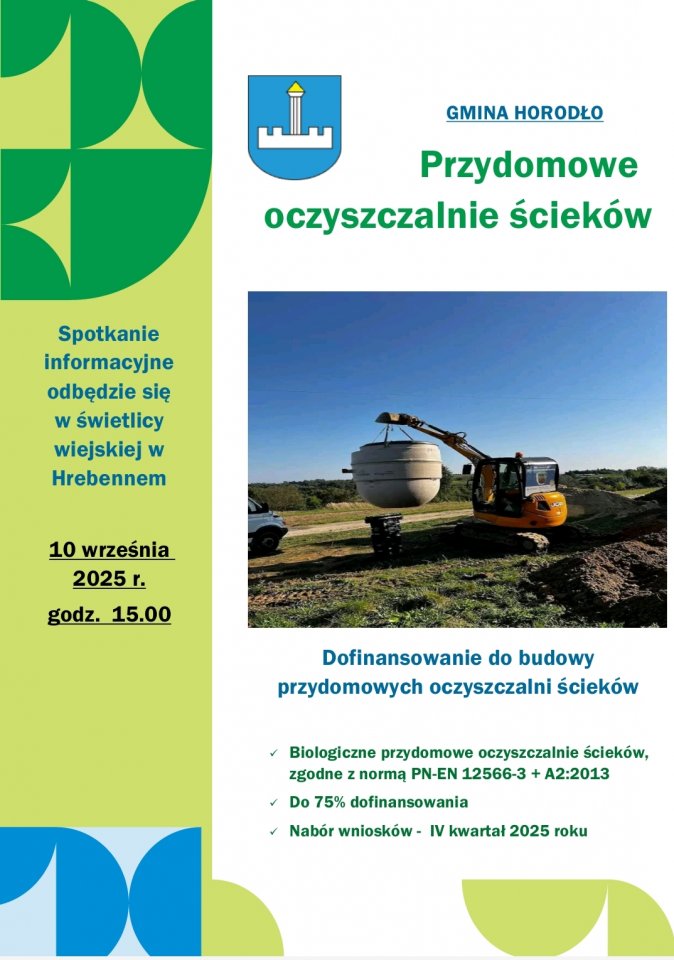 SPOTKANIE W SPRAWIE DOFINANSOWANIA BUDOWY PRZYDOMOWYCH OCZYSZCZALNI ŚCIEKÓW